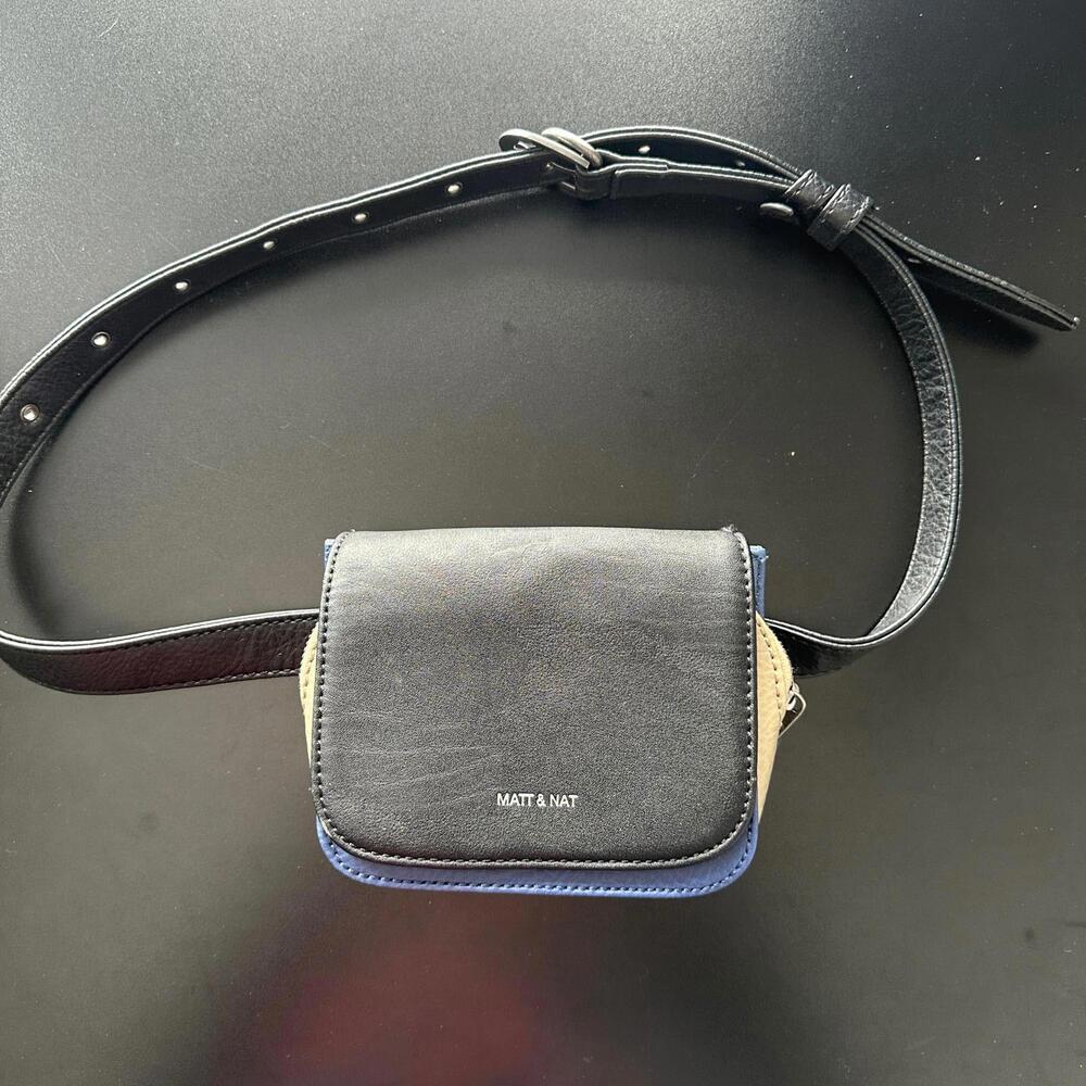 Matt & Nat Aki Small Blue Vegan Leather Belt Fanny Pack Bag